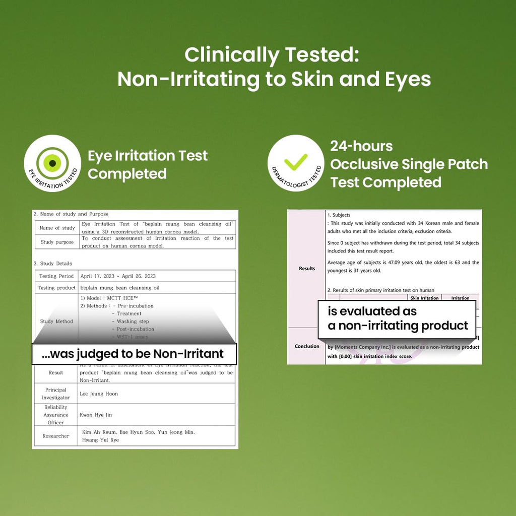 Beplain Green Bean Sensitive Skin Gentle Facial Cleanser 80Ml+Mud Mask 120Ml+Makeup Removal Oil 200Ml Care Set