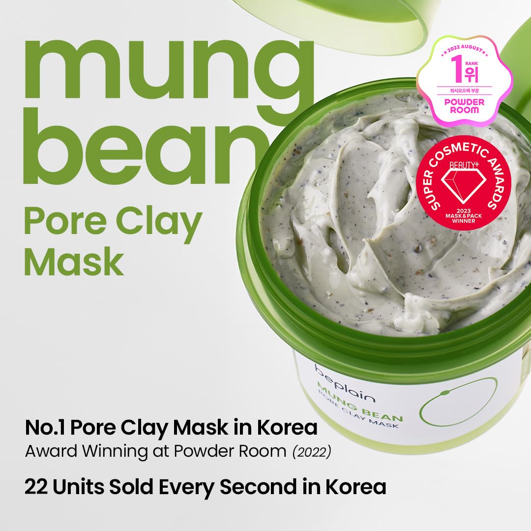 Beplain Green Bean Sensitive Skin Gentle Facial Cleanser 80Ml+Mud Mask 120Ml+Makeup Removal Oil 200Ml Care Set