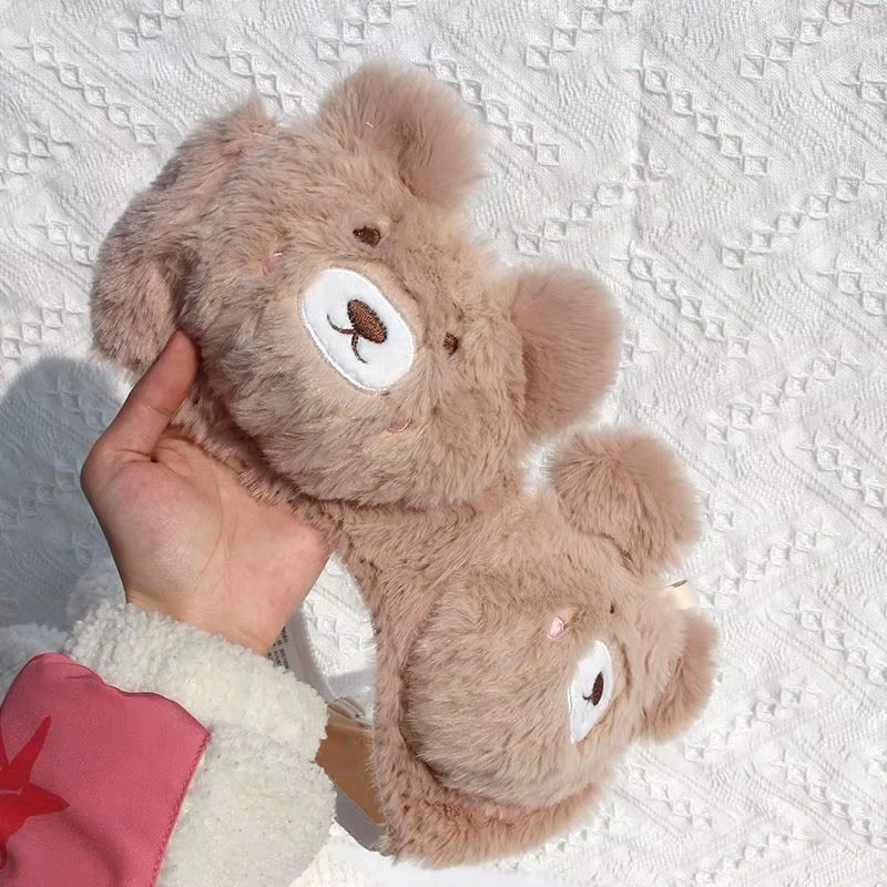 Soft and Cute Bear Japanese-Style Lingerie for Women, Autumn and Winter Cartoon Plush Comfortable and Adorable Girl Bra